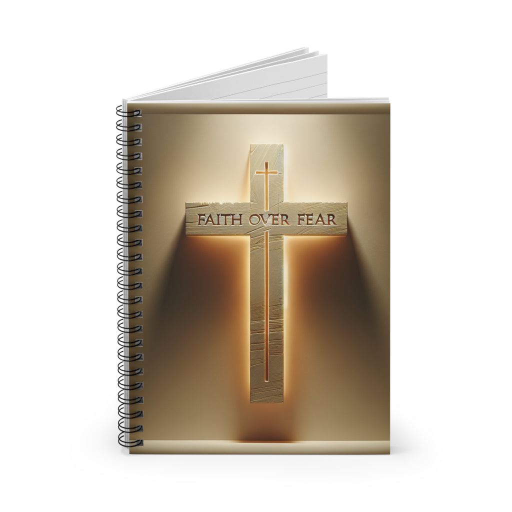 Faith Over Fear Spiral Notebook, Inspirational Journal, Christian Gift, Writing Notebook, Religious Planner, Faith-Based Stationery