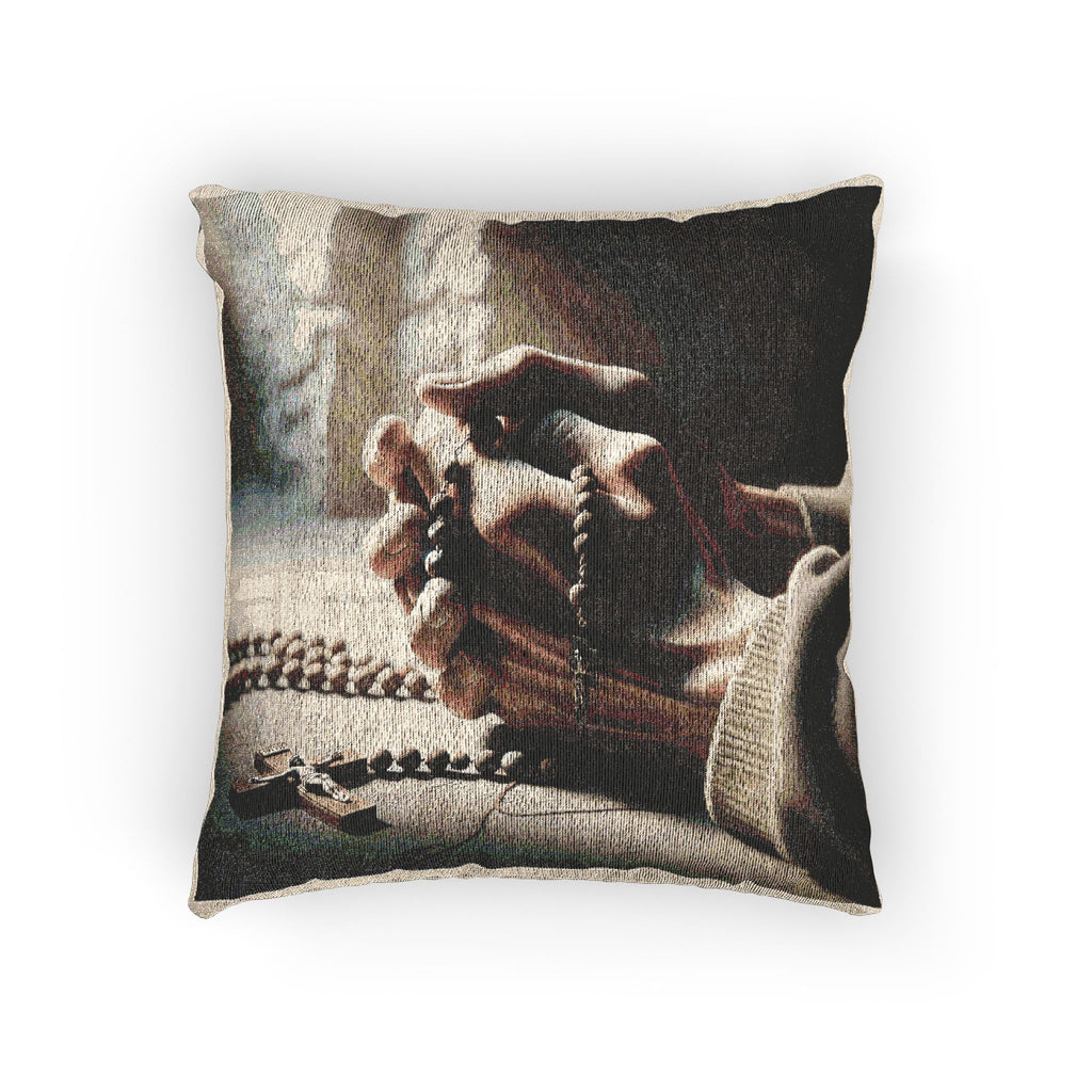 Faith-Inspired Woven Pillow, Cozy Home Décor, Christian Gift, Religious Cushion, Spiritual Vibe, Thoughtful Housewarming Present