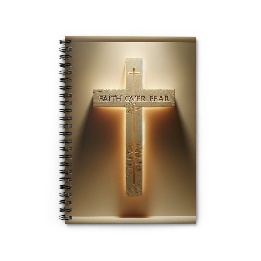 Faith Over Fear Spiral Notebook, Inspirational Journal, Christian Gift, Writing Notebook, Religious Planner, Faith-Based Stationery