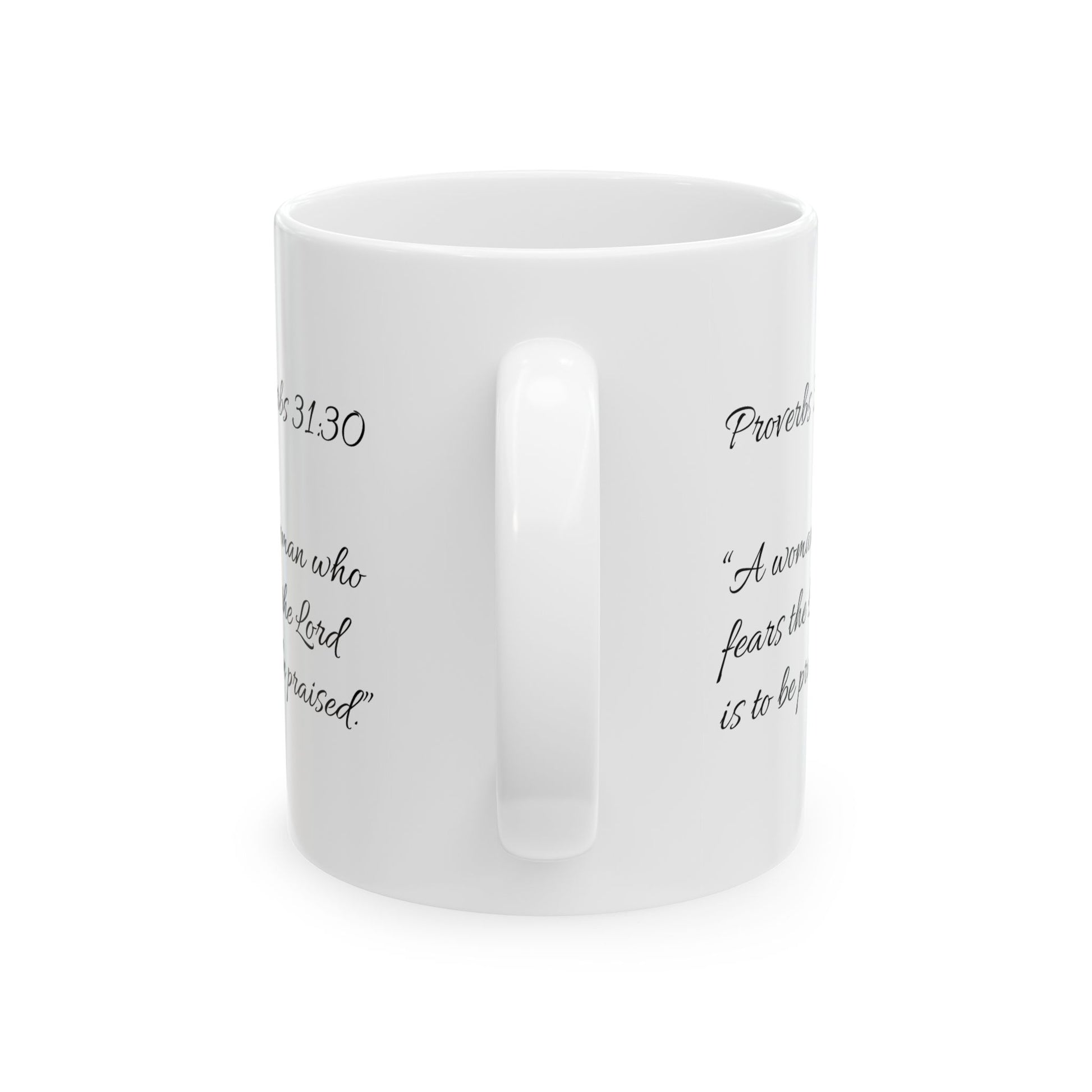 Proverbs 31:30 Inspirational Ceramic Mug featuring Proverbs Quotes, Faithful Gift, Bible Lover's Coffee Cup, Encouraging Drinkware, Spiritual Home Decor