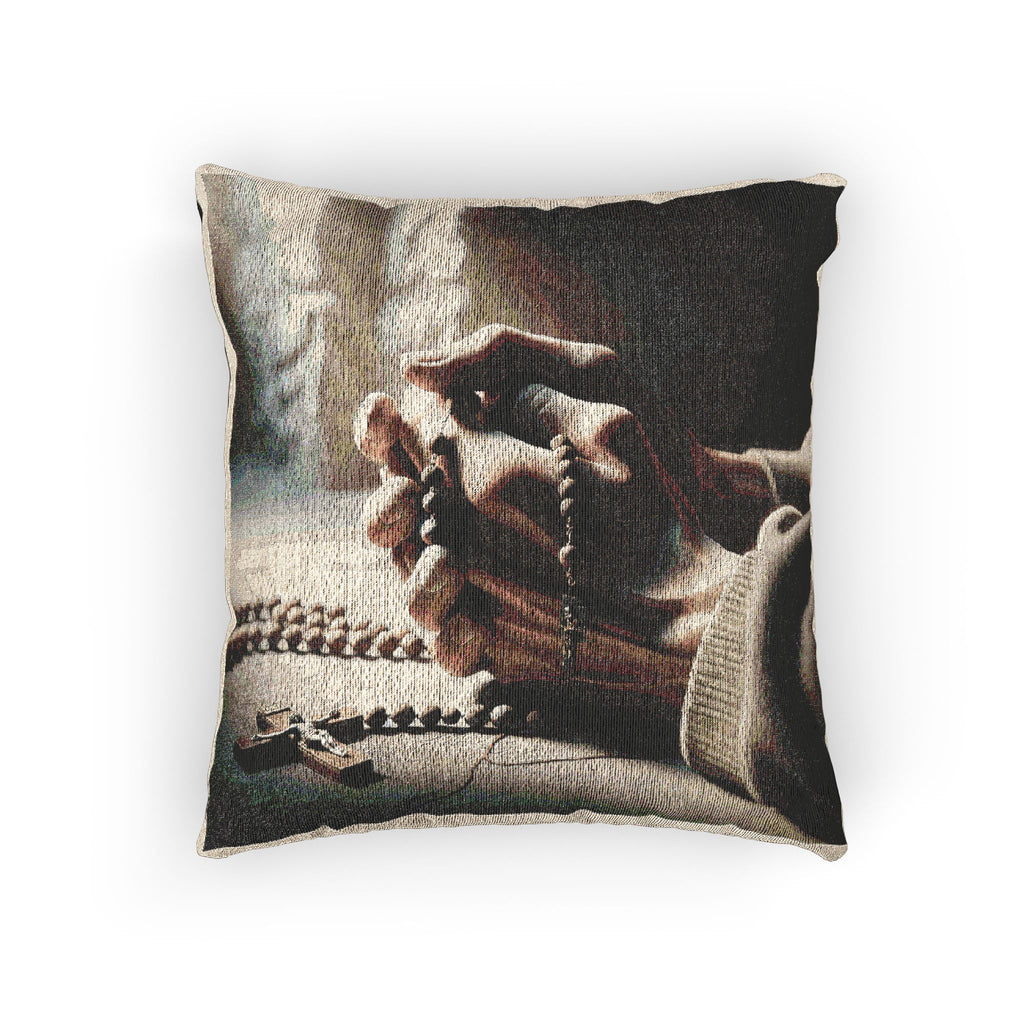 Faith-Inspired Woven Pillow, Cozy Home Décor, Christian Gift, Religious Cushion, Spiritual Vibe, Thoughtful Housewarming Present