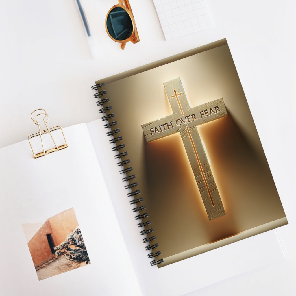 Faith Over Fear Spiral Notebook, Inspirational Journal, Christian Gift, Writing Notebook, Religious Planner, Faith-Based Stationery