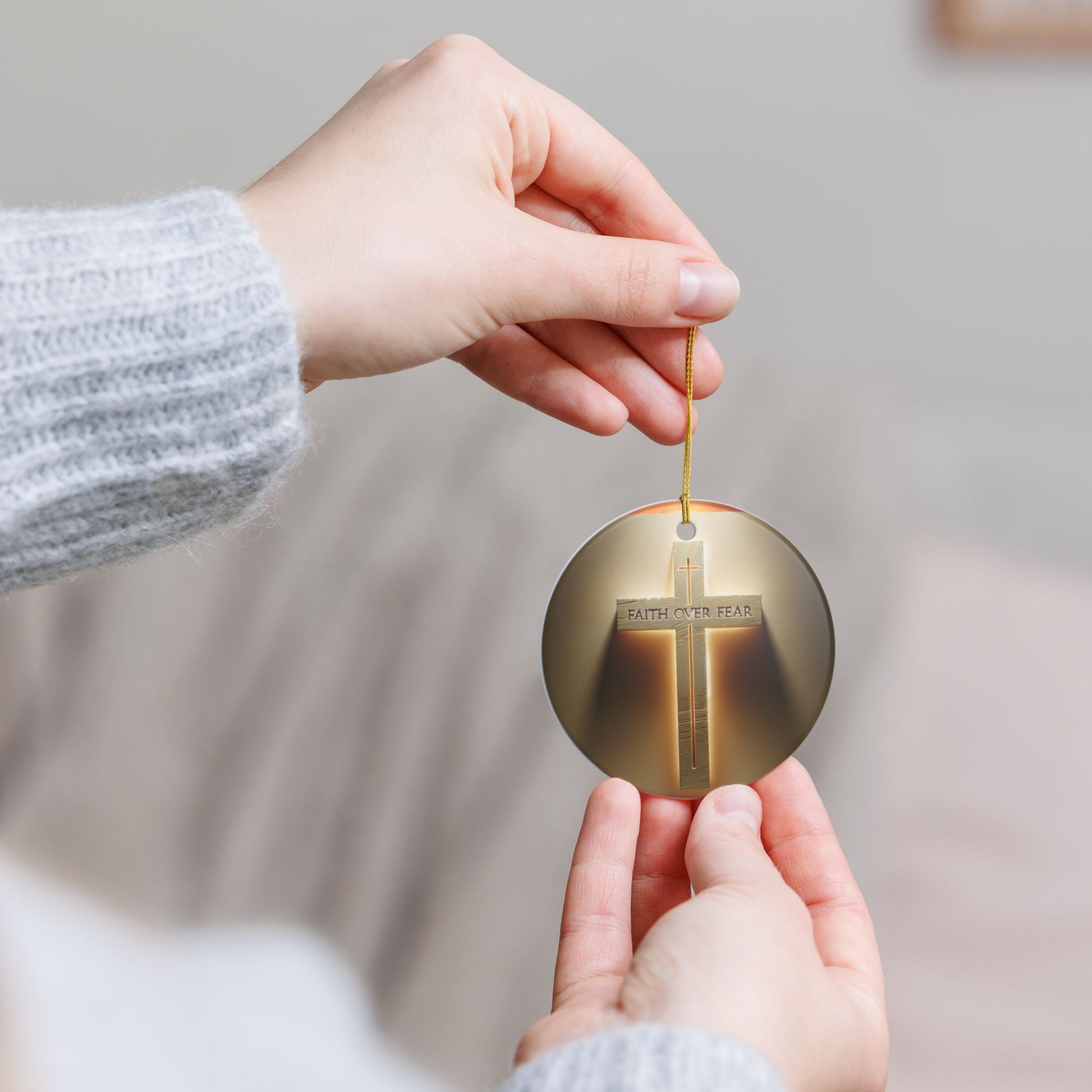 Spiritual Ceramic Ornament | Religious Home Decor, Christian Ornament, Bible Decoration, Gift for Believers, Holiday Ornament